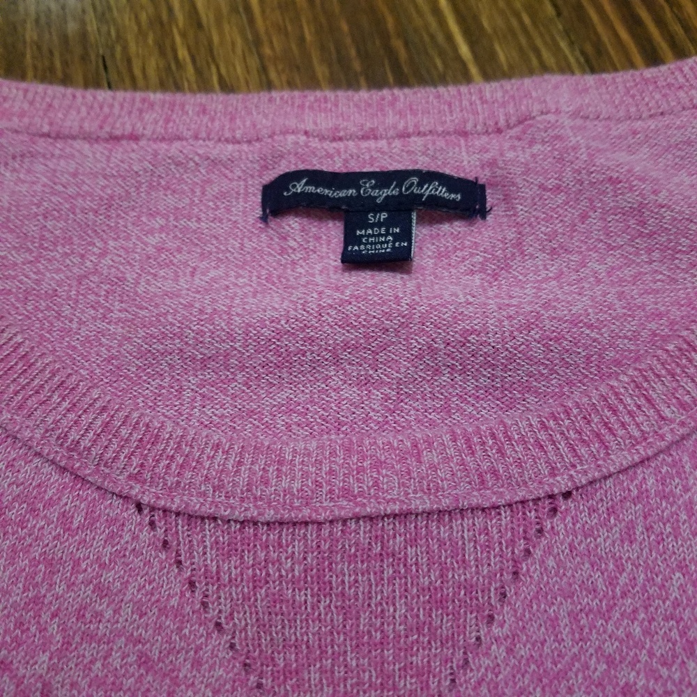 Pink High-Low AE Sweater - Picture 3 of 5